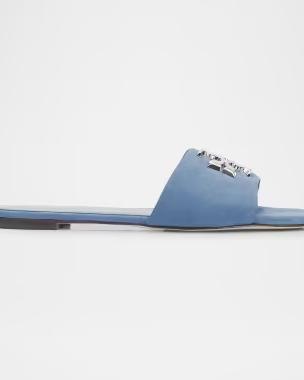 Eleanor Logo Suede Flat Sandals