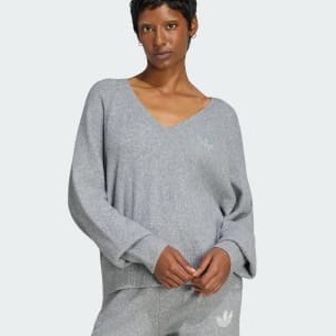 ADIDAS ESSENTIALS KNIT V-NECK SWEATSHIRT LONG SLEEVE