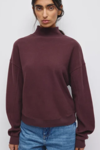 Women's Cozy Turtleneck in Chocolate Plum