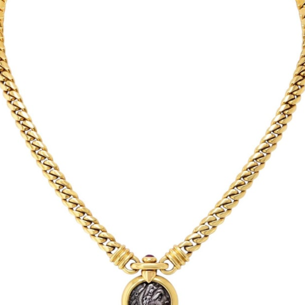 Bvlgari 18K Yellow Gold Monete 1982 Coin Necklace