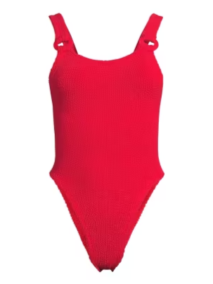 Domino Circle-Insert One-Piece Swimsuit
