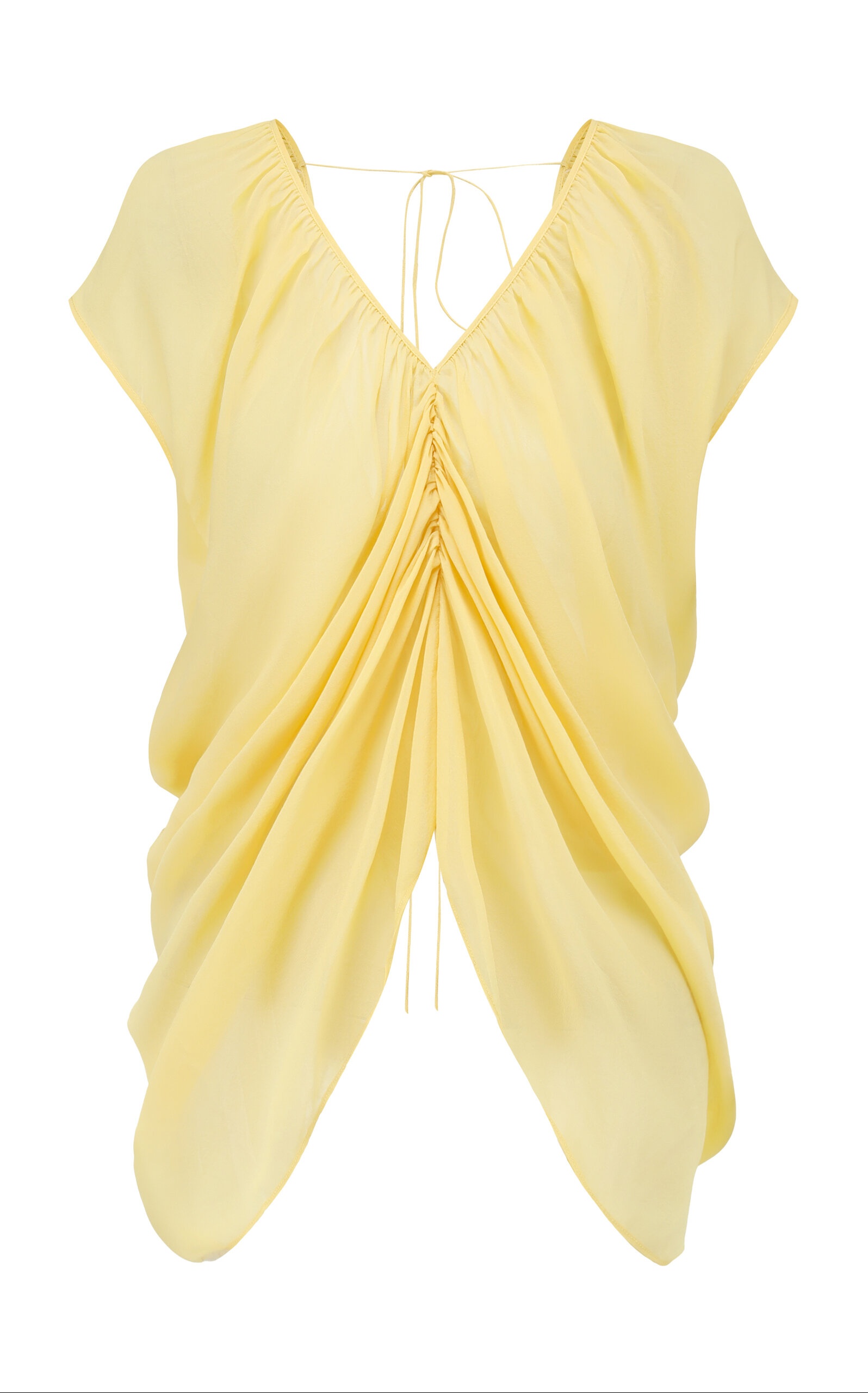 Gardenia Draped Silk Top