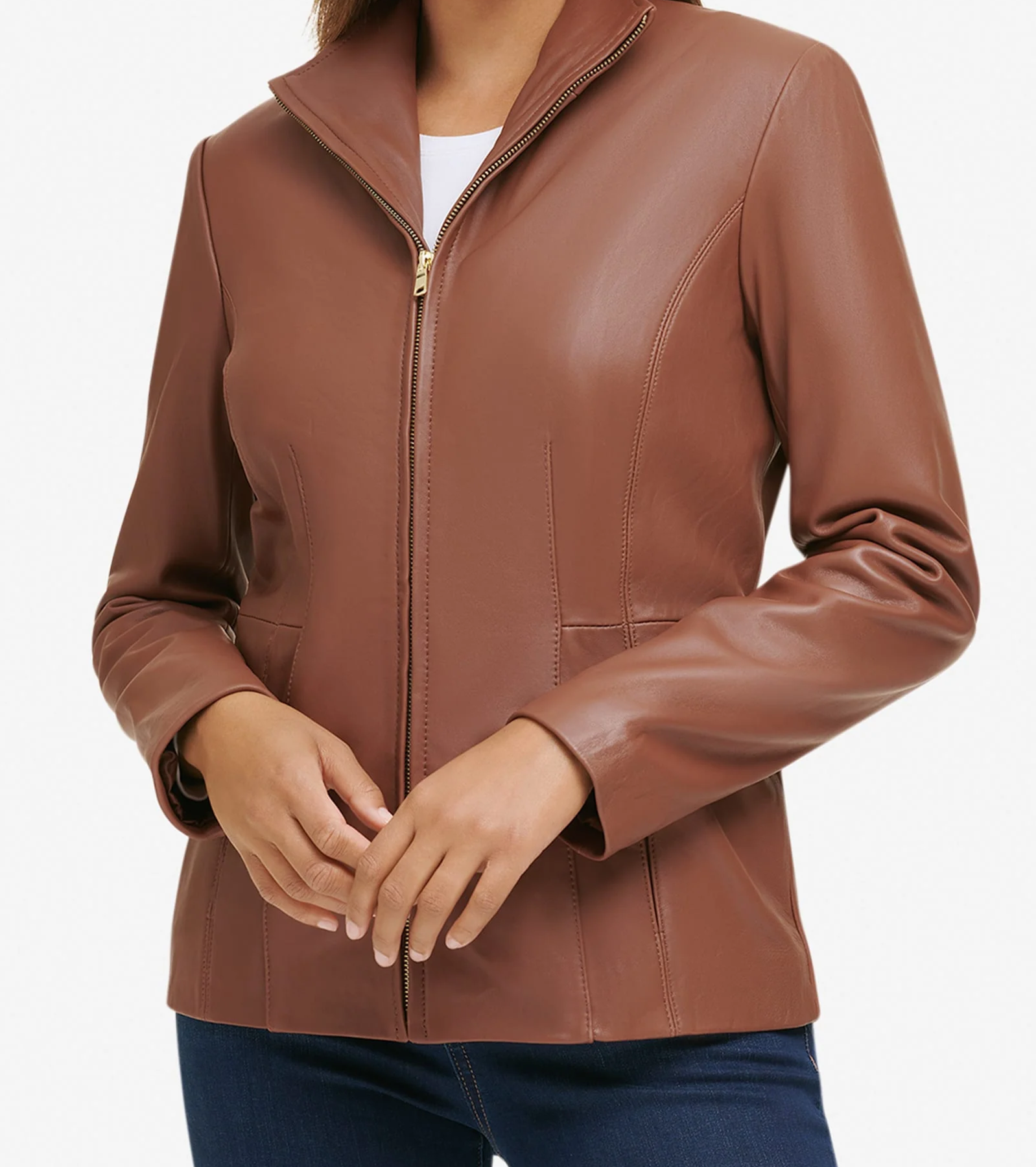 Women's Wing Collar Leather Jacket