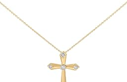 Gold Vermeil Diamond Accent Cross Pendant Necklace