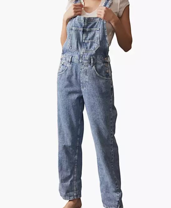 We The Free Ziggy Cotton Denim Overalls