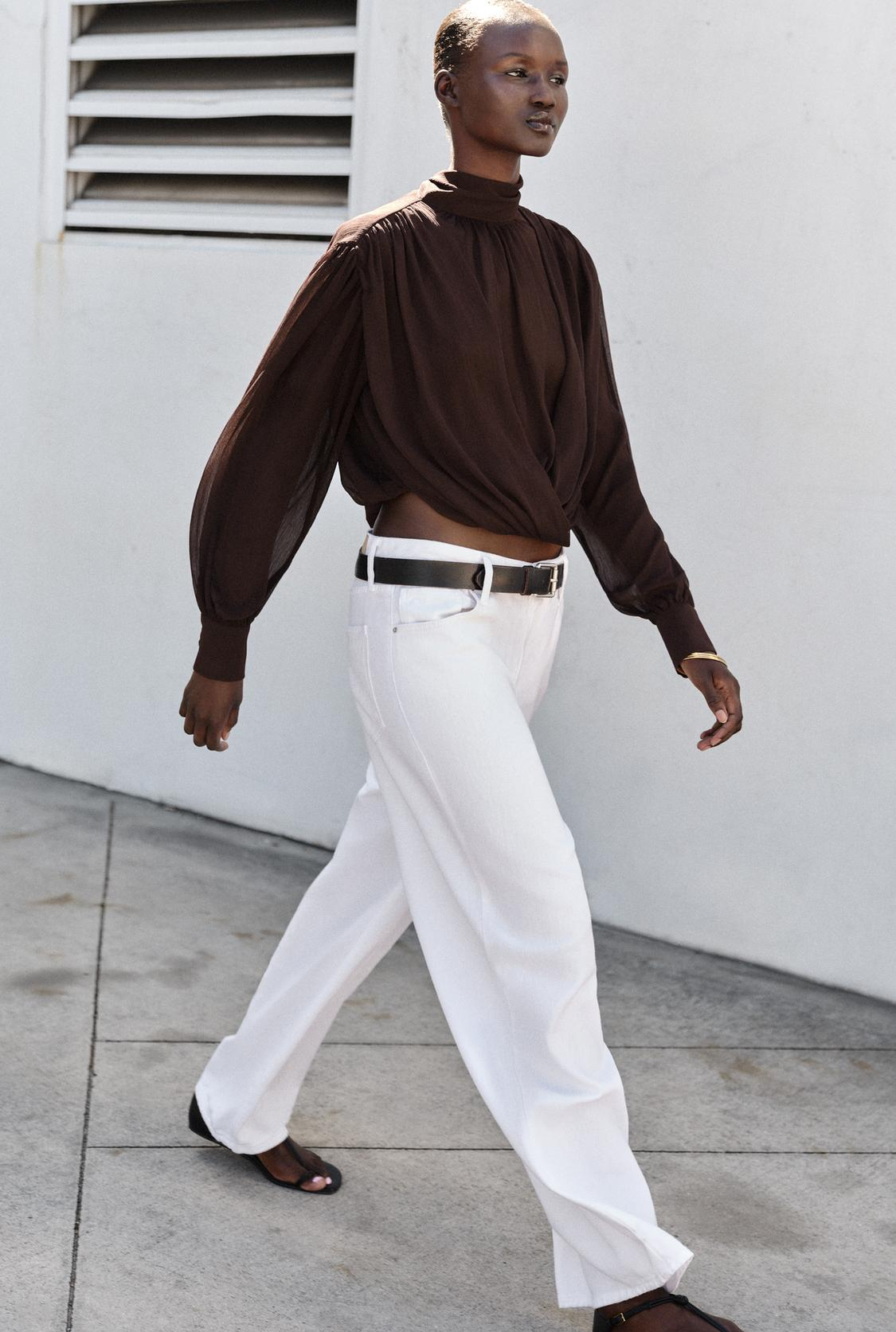ZARA DRAPED BOW BLOUSE