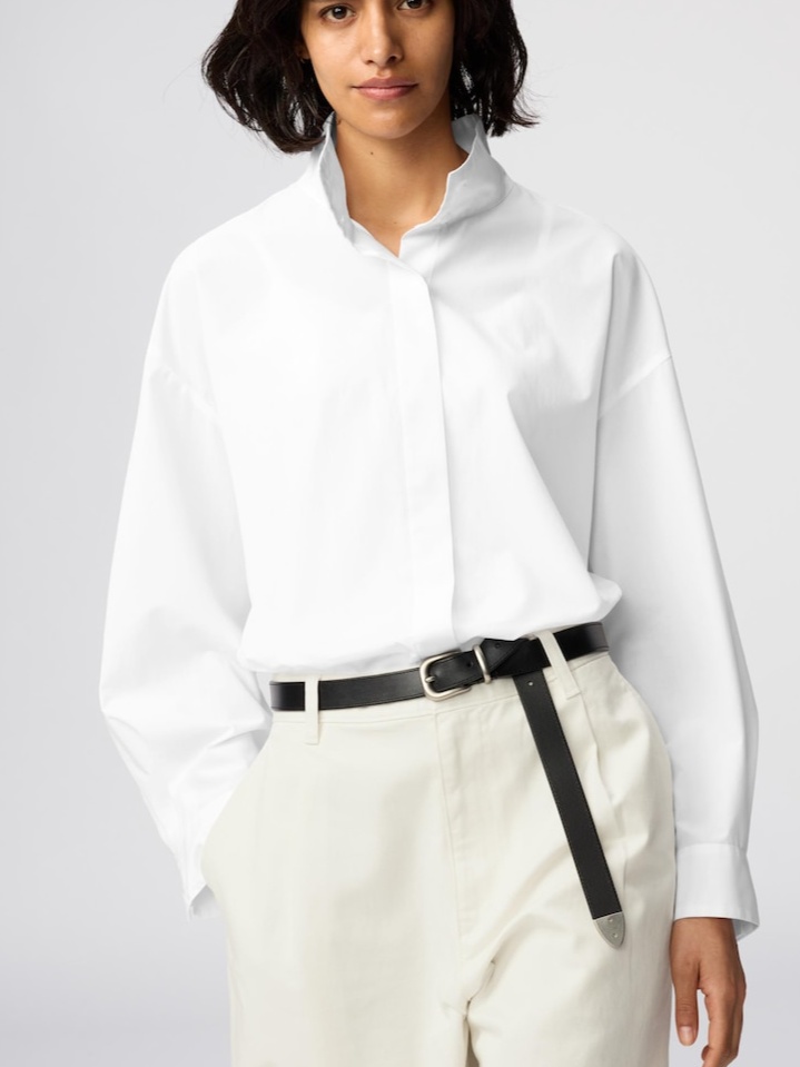 Cotton Stand Collar Shirt