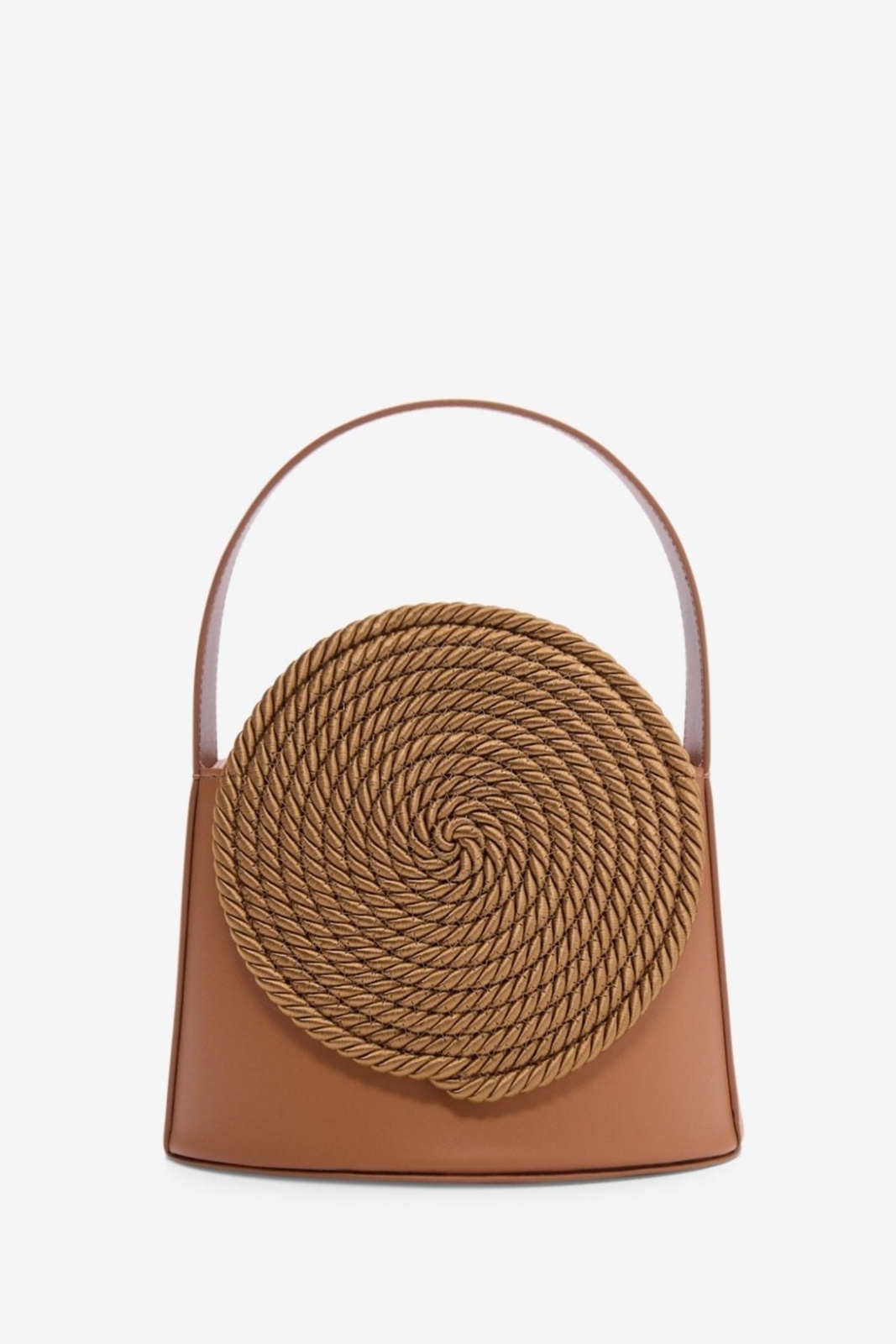 Camel leather bag with passementerie details