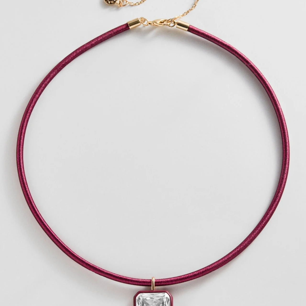 Lindsey Crystal Collar Necklace - Crimson Red