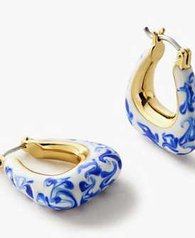 Dakota Blue Marble 14K Gold-Plated Statement Earrings
