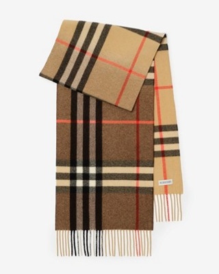 BURBERRY GRADIENT CHECK CASHMERE SCARF