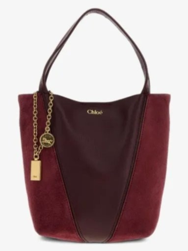 Small Spin tote bag in suede & soft leather
