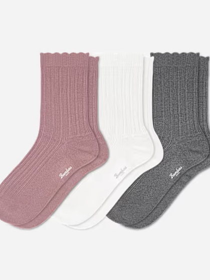 Scallop Half Calf Sock 3-Pack