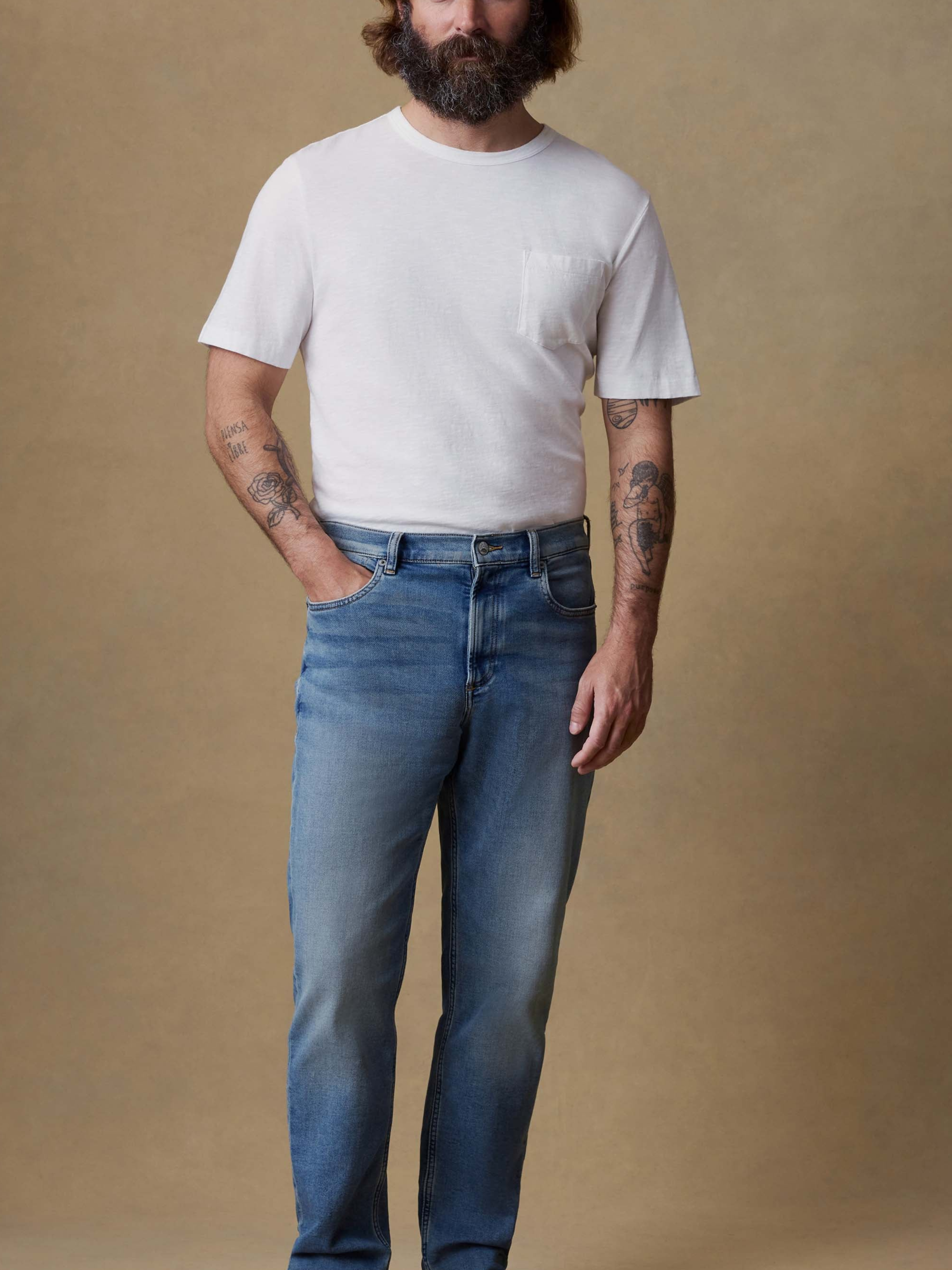 Stretch Terry Indigo 5-Pocket Pant - Indigo Ocean Wash