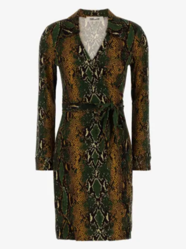Janne Snakeskin-Print Mini Dress