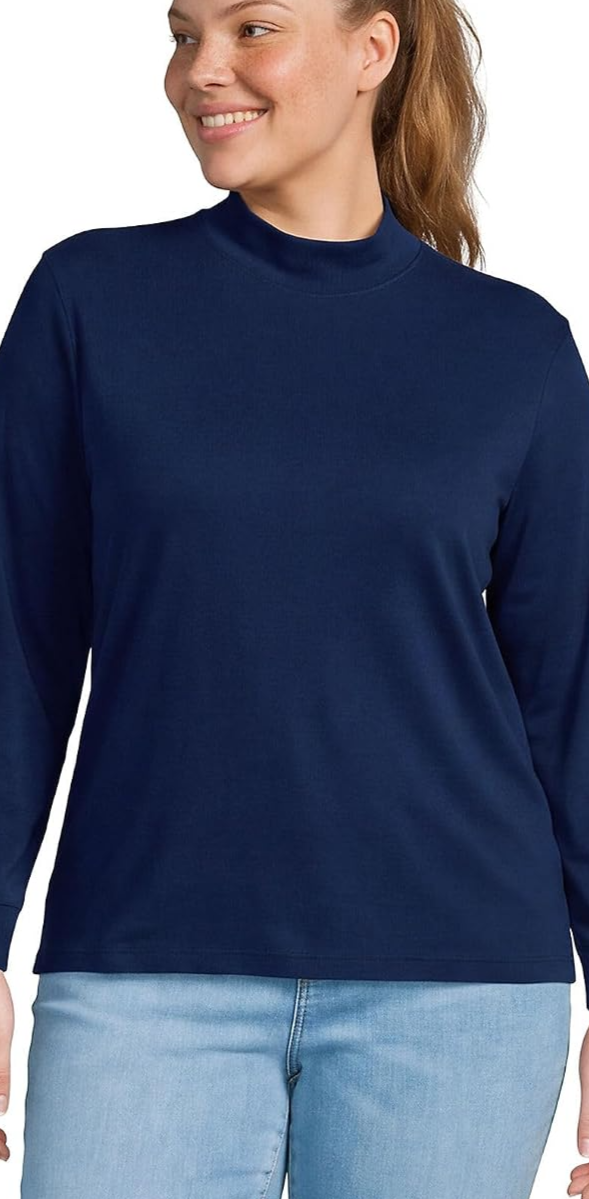 Women's Cotton Mock Turtleneck