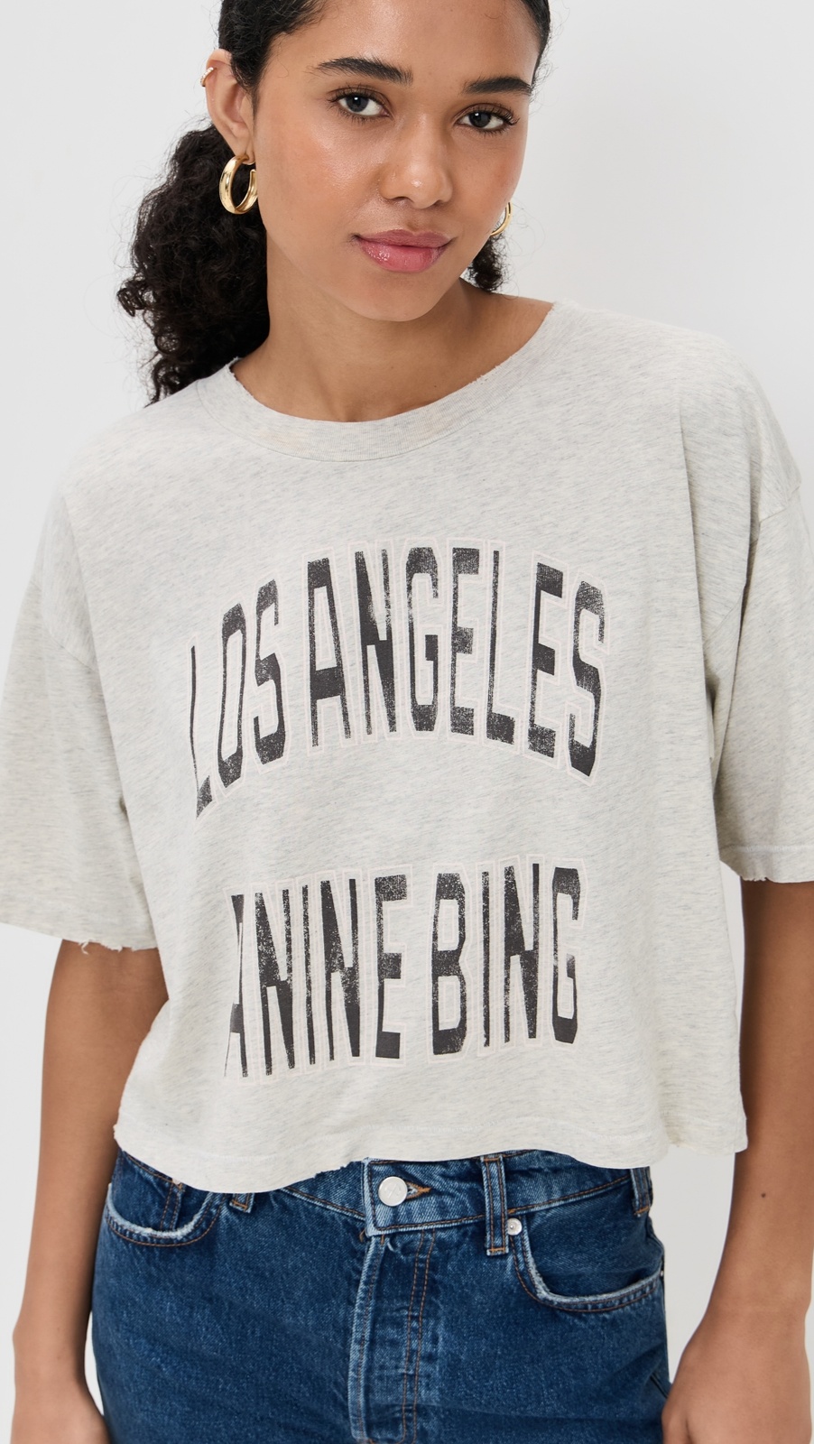 ANINE BING Johnny Cropped Tee