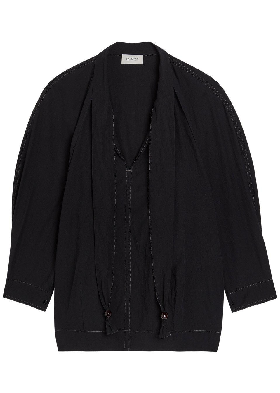 BLOUSE WITH SCARF_63306_BLAC