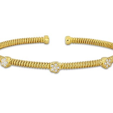 Cubic Zirconia Twist Station Bangle