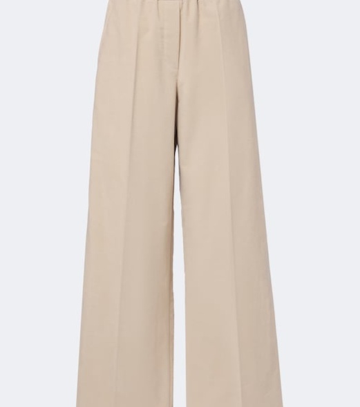 Cotton wide-leg pants