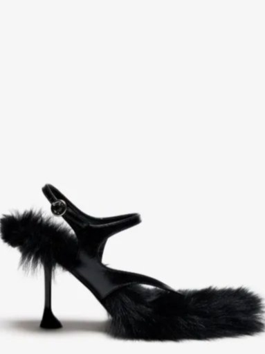 Tee 85 thong sandals in nappa shearling-combo
