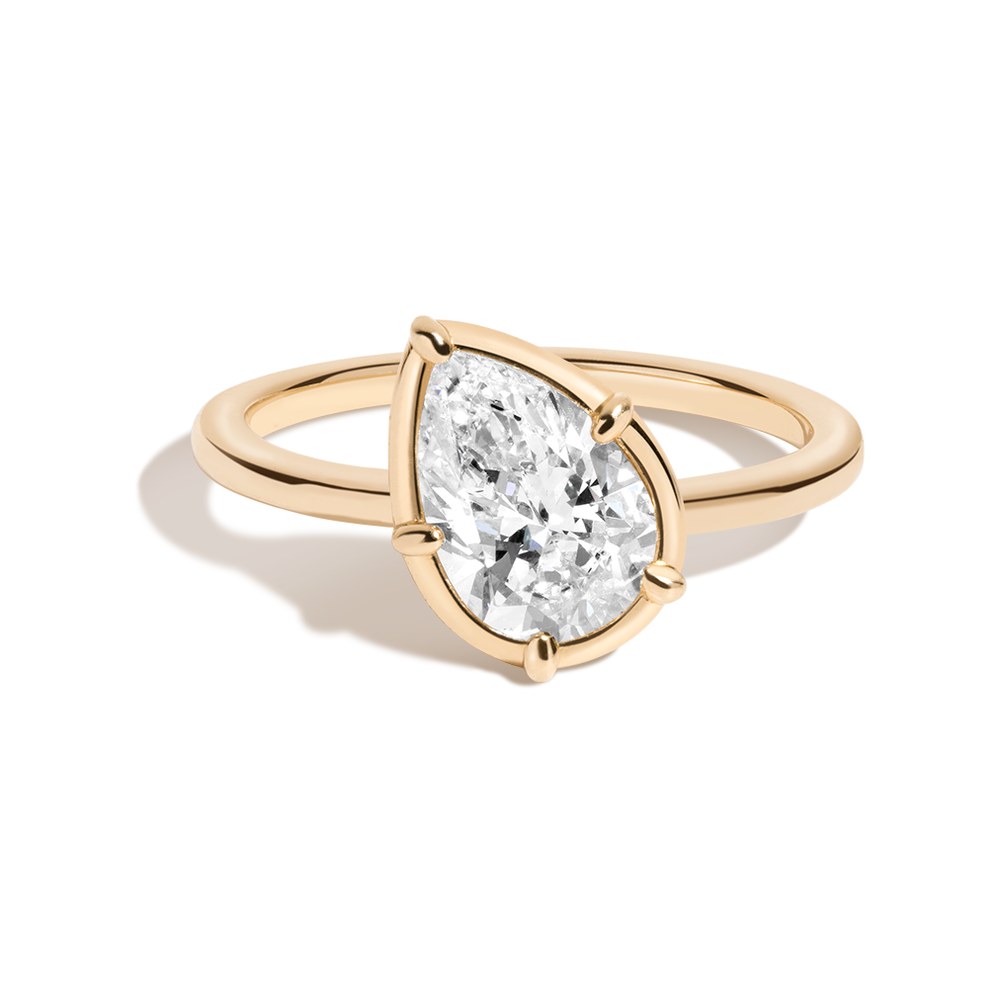 1ct Pear Lab Grown Diamond Georgian Ring