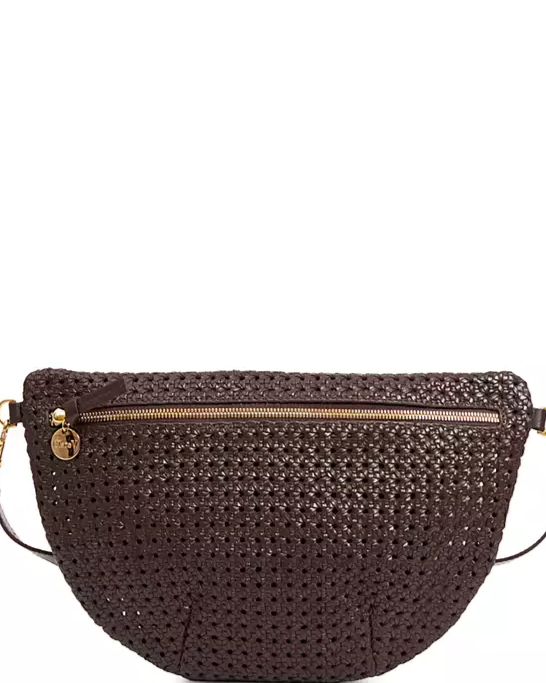 Large Woven Leather Fanny Pack