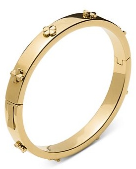 Spade Flower Hinge Bangle Bracelet
