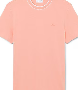 Organic Cotton Blend Stretch Pique Stripe Collar Short Sleeve T-Shirt