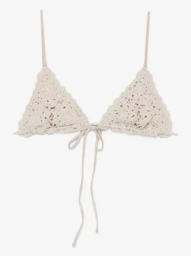 Elena crochet-knit triangle bikini top