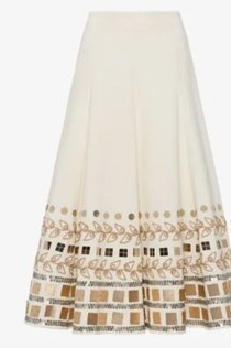 Embellished Cotton Skirt