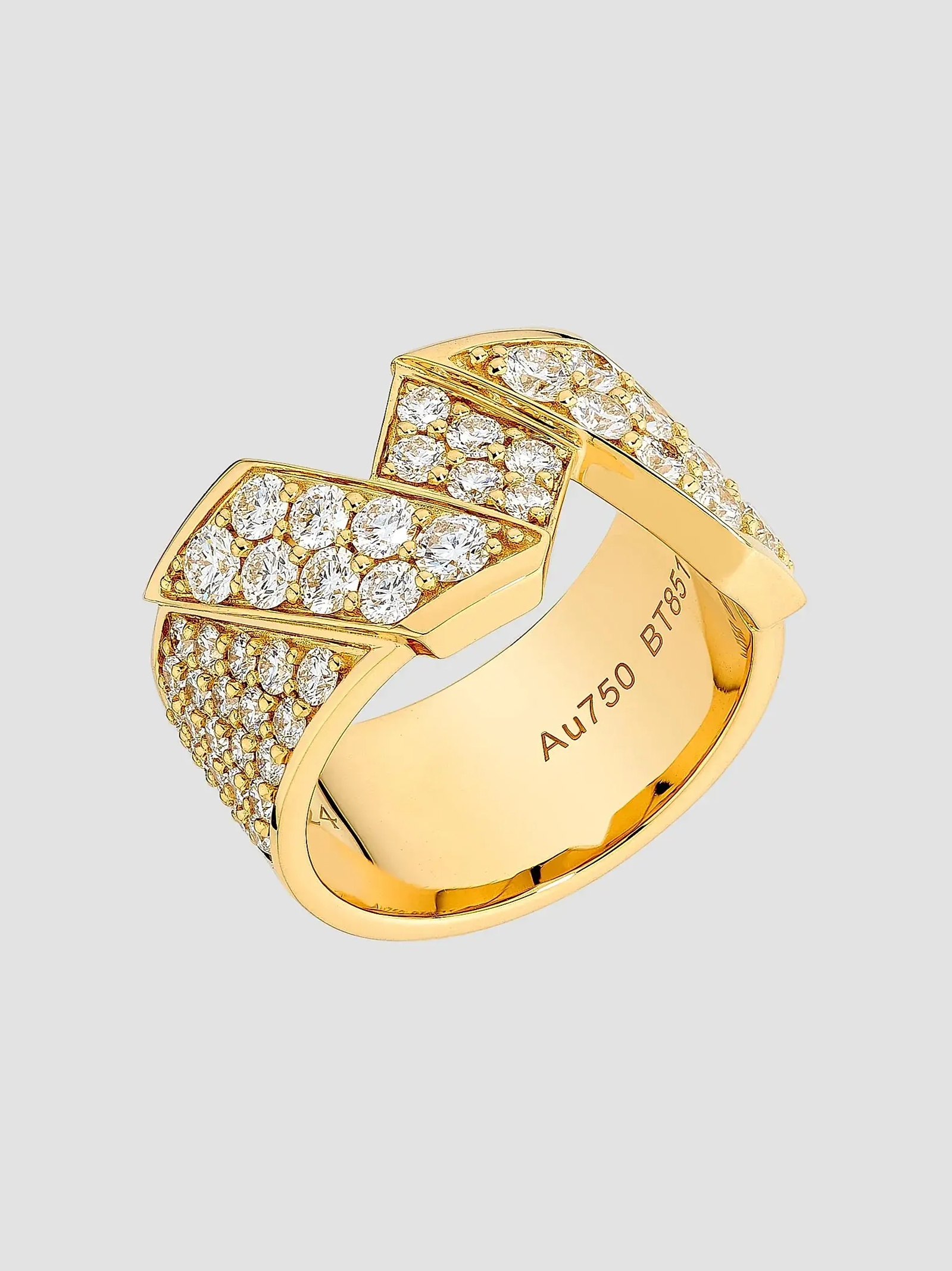 Helix Large Ring Full Pavé 18K Yellow Gold