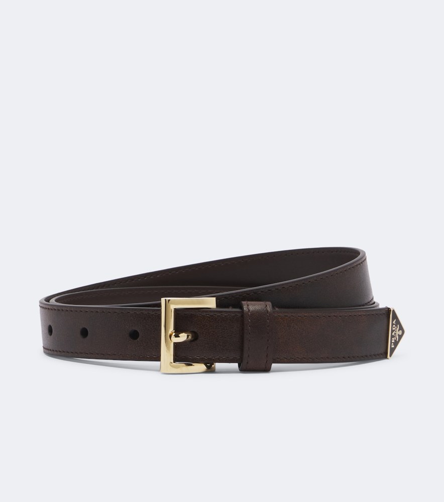Logo leather belt