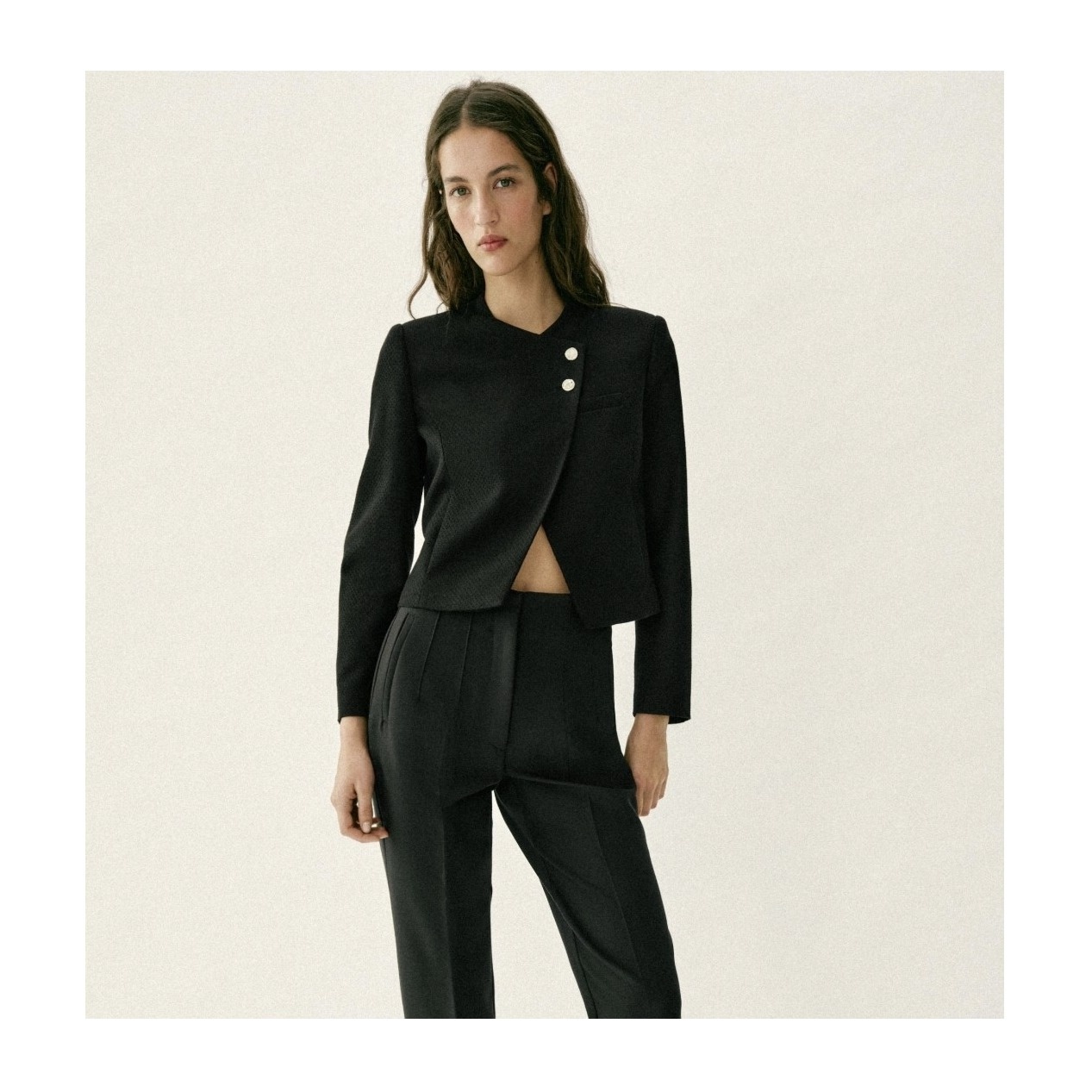 Zara Black Wide-Leg Trousers