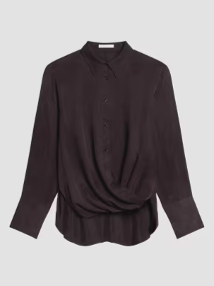 High-Low Hem Draped Shirt