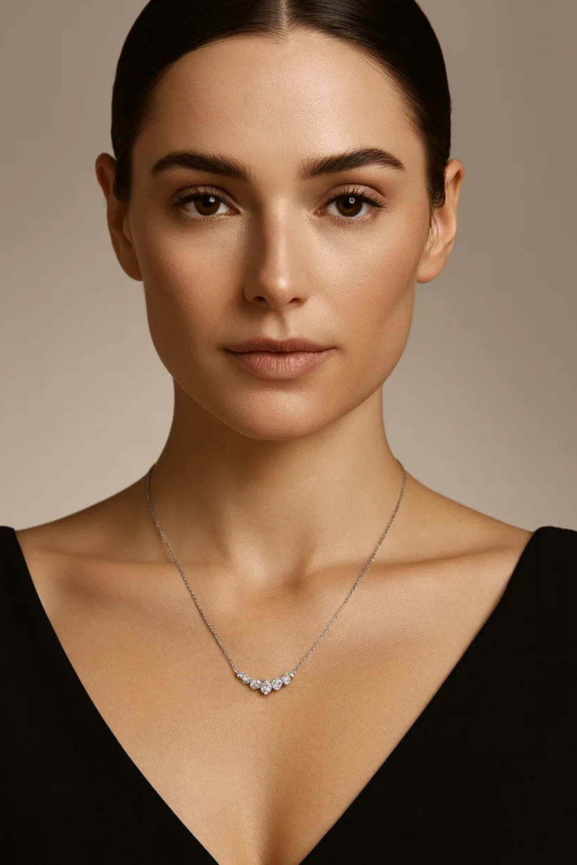 Women's Diamond Mossanite Crystal Necklace