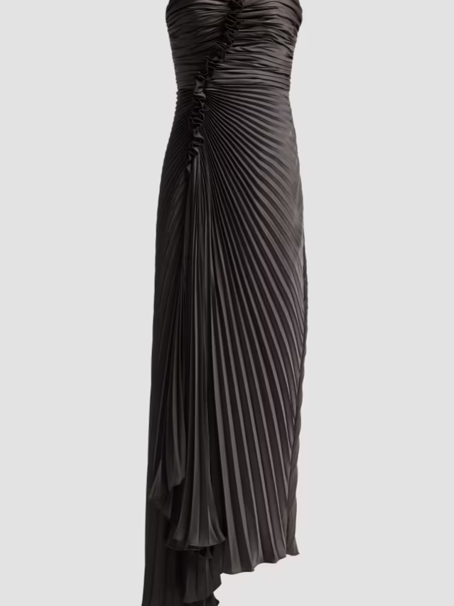 Alexandra Ruched Pleated Strapless Gown