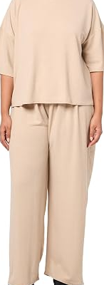 womens Plus T-shirt & Wide Leg Trouser Co Ord