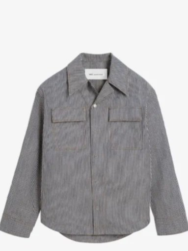 cotton long sleeve camp collar overshirt