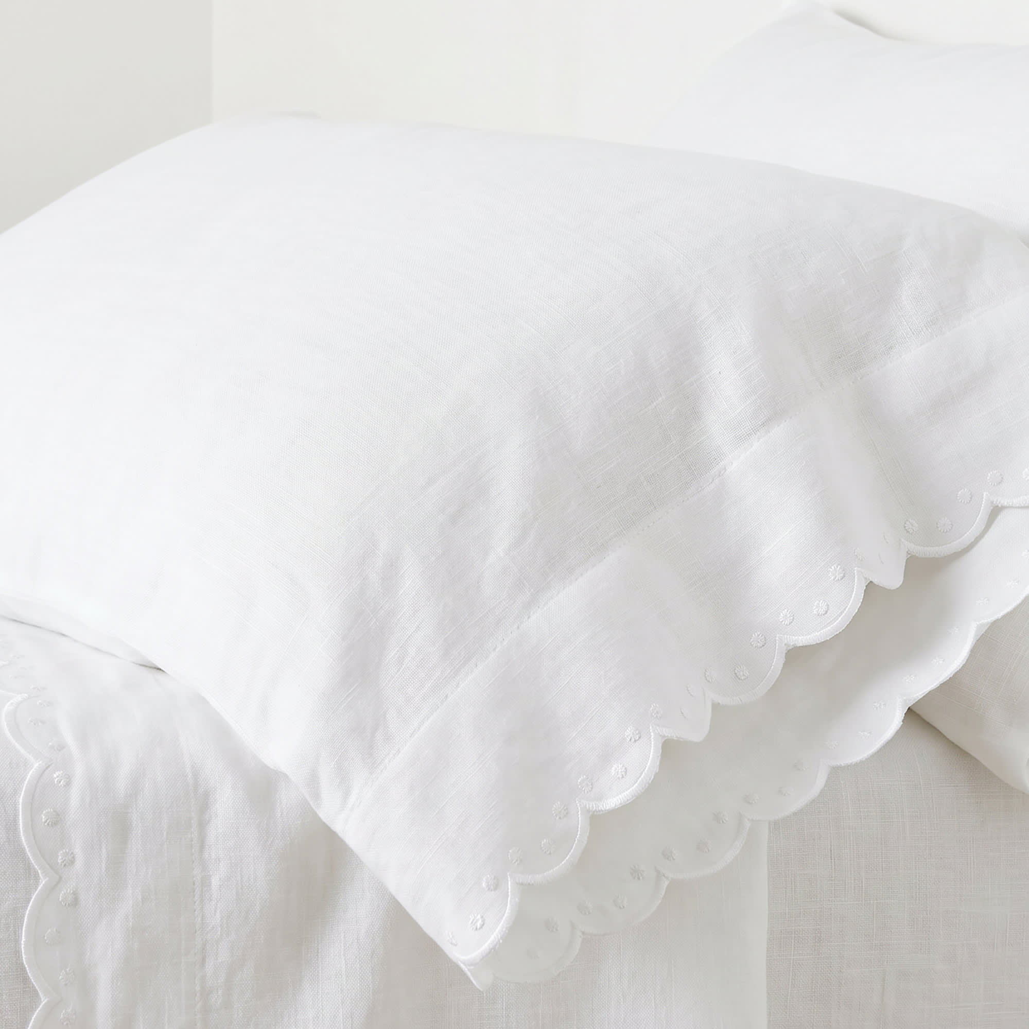Airlie Embroidered Pillowcases | White