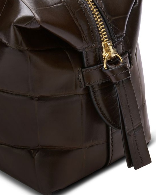 The Small Stockholm Croc Embossed Leather Top Handle Bag