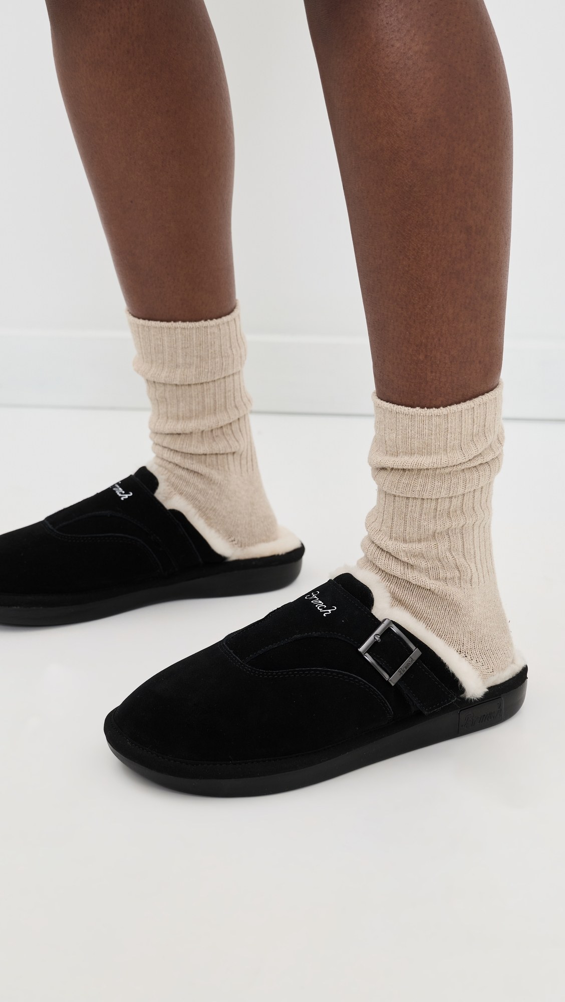Amour Suede Shearling Slippers