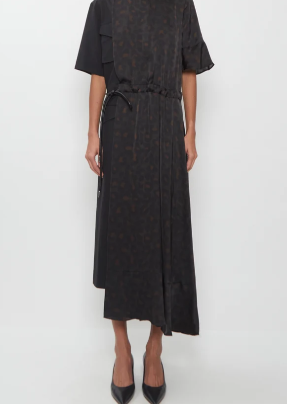 Fluid Leopard x Suiting Dress