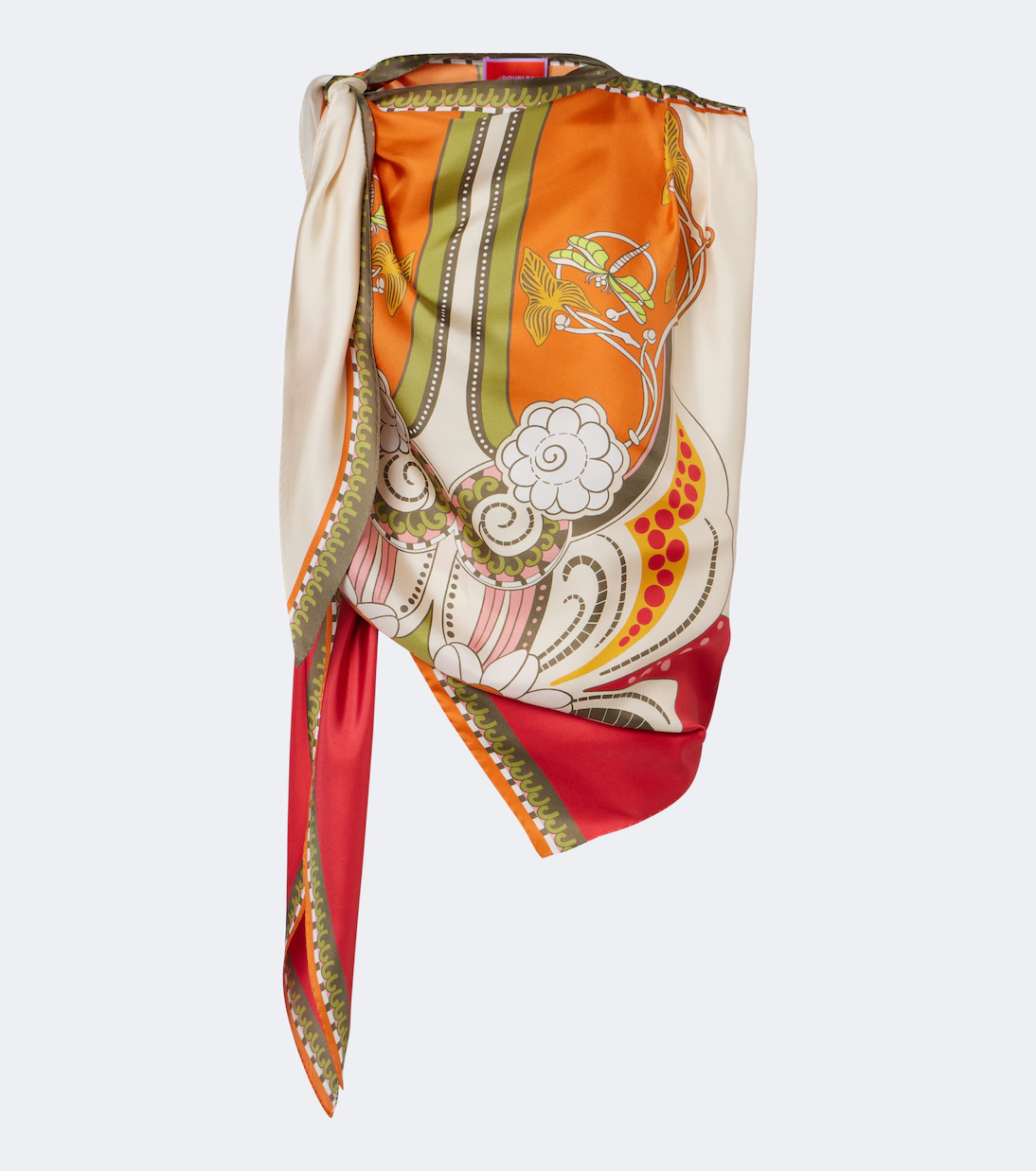 Full-On printed silk twill top