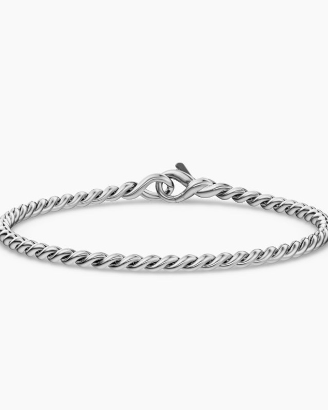 Sculpted Cable Chain Bracelet In Sterling Silver 2.7mm
