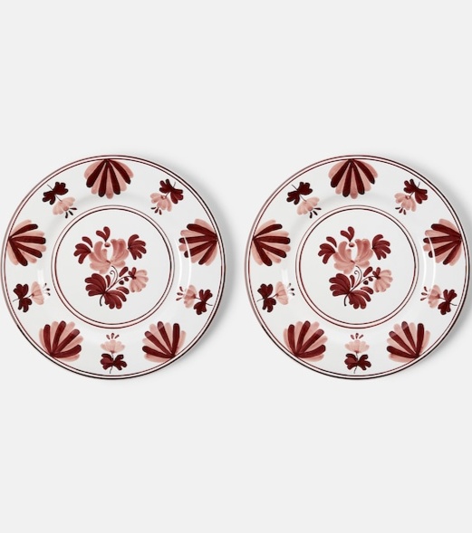 Blossom set of 2 ceramic dinner plates