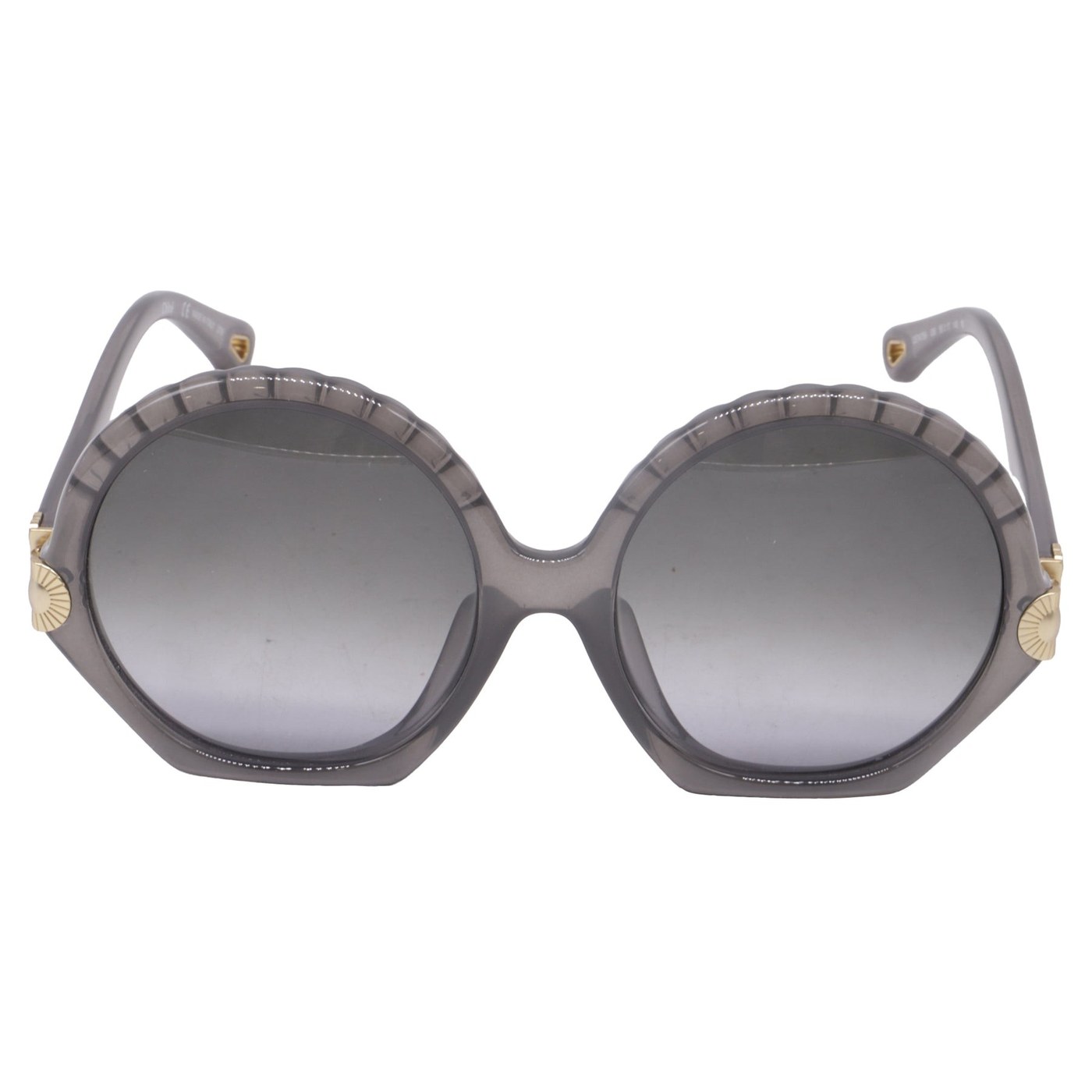 Vera Seashell Round Sunglasses in Grey