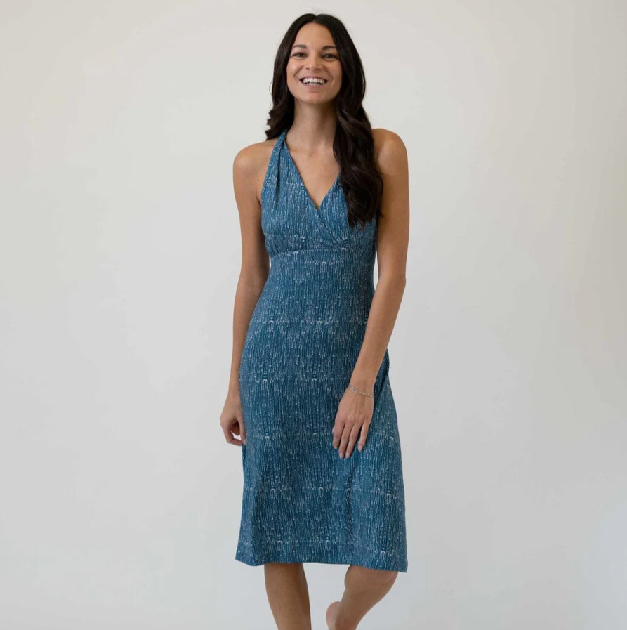 Blue Crossover Front Dress