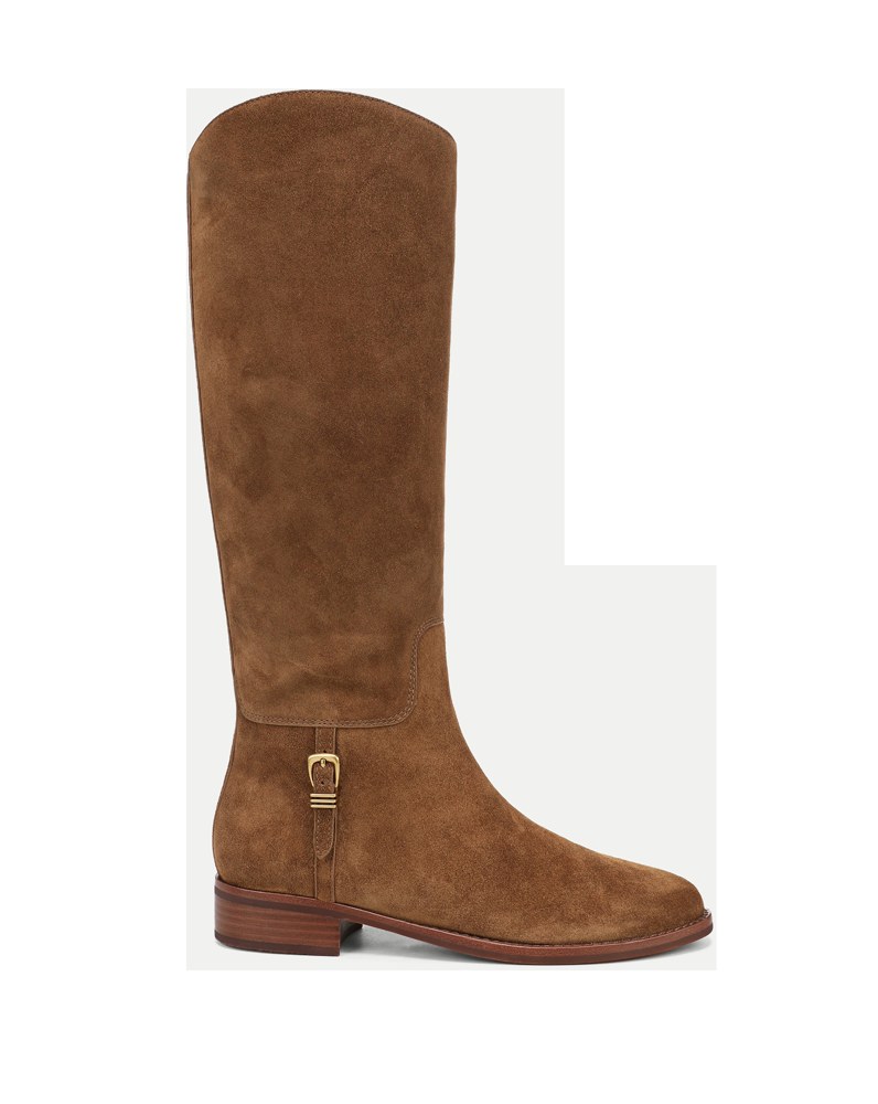 Arabelle Riding Boot in Chestnut Brown Suede