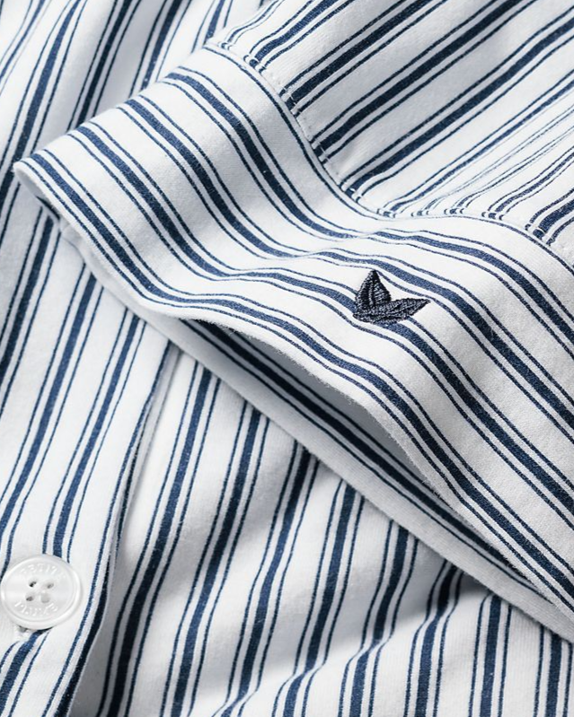 French Ticking Wide Leg Pajama Set